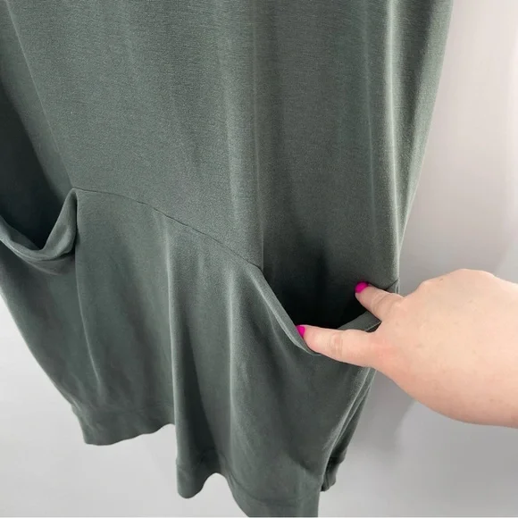 Masai Balsam Green Relaxed Fit Lagenlook Midi Dress Boxy Minimal Boho Size Med - Picture 6 of 13